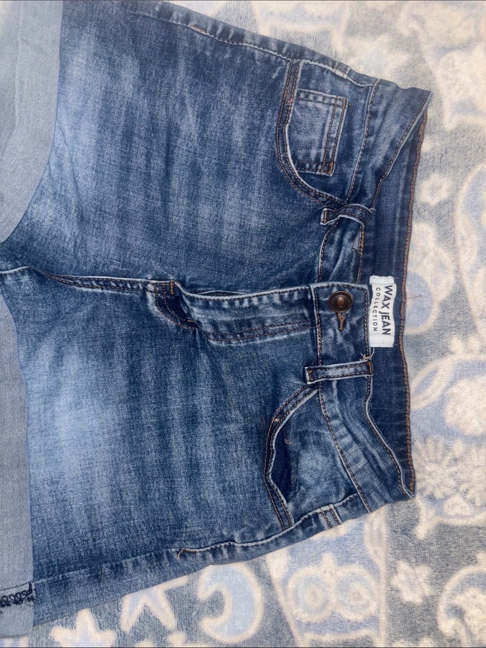 Wax Jean Women's Washed Blue Denim Shorts